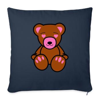 Teddy Bear Love - Sofa pillowcase 17,3'' x 17,3'' (45 x 45 cm) - navy - Front
