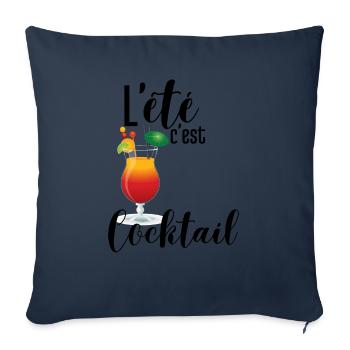 L'été c'est cocktail - Housse de coussin décorative 45 x 45 cm - bleu marine - Devant