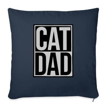 Shield Cat Dad Logo - Housse de coussin décorative 45 x 45 cm - bleu marine - Devant