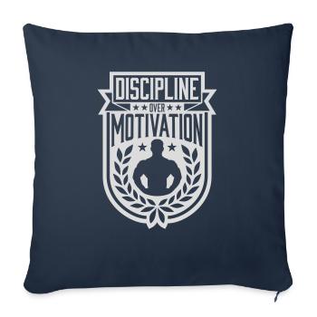 Citation de discipline sur la motivation - Housse de coussin décorative 45 x 45 cm - bleu marine - Devant