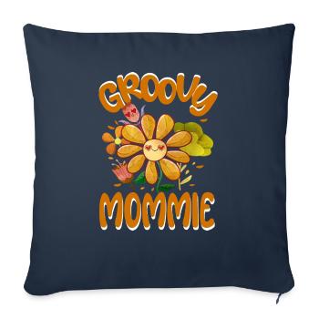 Groovy Mommie Famille Matching Vintage Famille - Housse de coussin décorative 45 x 45 cm - bleu marine - Devant