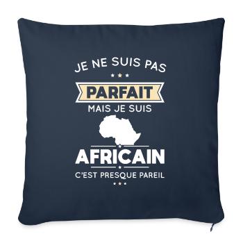 Je ne suis pas parfait mais je suis Africain - Housse de coussin décorative 45 x 45 cm - bleu marine - Devant