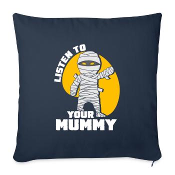 Momies effrayantes de maman - Housse de coussin décorative 45 x 45 cm - bleu marine - Devant
