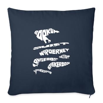 Vacances silhouette des îles Osfries Mer du Nord - Housse de coussin décorative 45 x 45 cm - bleu marine - Devant