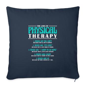 Physiothérapie Physiothérapie Physiothérapeute - Housse de coussin décorative 45 x 45 cm - bleu marine - Devant