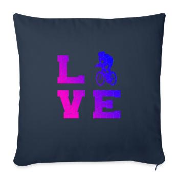 Vélo de route pour femmes Vélo de course Cyclisme sur route pour hommes - Housse de coussin décorative 45 x 45 cm - bleu marine - Devant