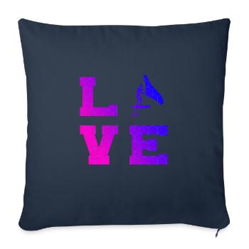 hydroptère Femmes Hommes foilwing wingsurf - Housse de coussin décorative 45 x 45 cm - bleu marine - Devant