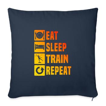 Entraînement physique masculin féminin Aérobic Aérobic - Housse de coussin décorative 45 x 45 cm - bleu marine - Devant