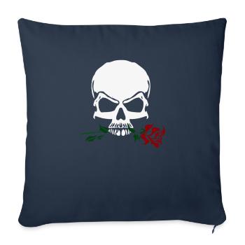 Rose And Skull - Sofa pillowcase 17,3'' x 17,3'' (45 x 45 cm) - navy - Front