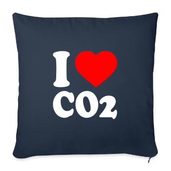 I love co2 - Housse de coussin décorative 45 x 45 cm - bleu marine - Devant