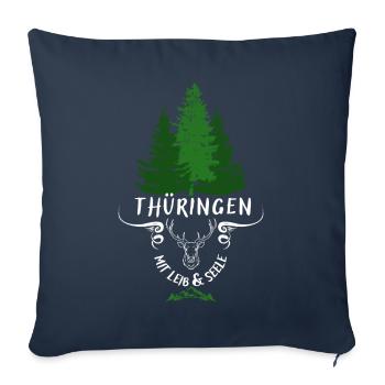 Thüringen mit Leib und Seele - Sofakissenbezug 45 x 45 cm - Navy - Vorne