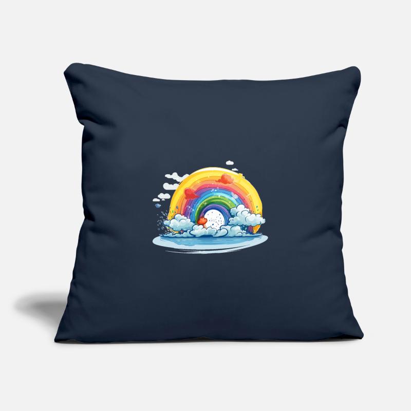 Rainbow with clouds Sofa pillowcase 17,3'' x 17,3'' (45 x 45 cm)