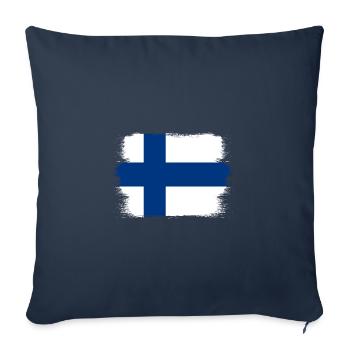 Finland Flag Suomi Finnish Flag Used Look - Sofa pillowcase 17,3'' x 17,3'' (45 x 45 cm) - navy - Front