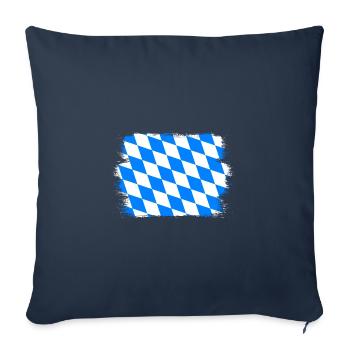 Drapeau de la Bavière Utilisé Look Drapeau Bavarois Vintage - Housse de coussin décorative 45 x 45 cm - bleu marine - Devant