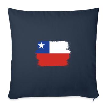 Chili Drapeau Amérique du Sud Drapeau chilien Vintage - Housse de coussin décorative 45 x 45 cm - bleu marine - Devant