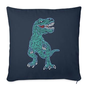 Dinosaure Sauvage Dinosaure Tyrannosaure Dinosaures - Housse de coussin décorative 45 x 45 cm - bleu marine - Devant