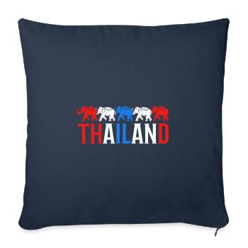 Thaïlande - Housse de coussin décorative 45 x 45 cm - bleu marine - Devant