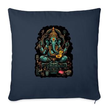 Neon - Ganesha - Elephant God - Instruments - pos - Sofakissenbezug 45 x 45 cm - Navy - Vorne