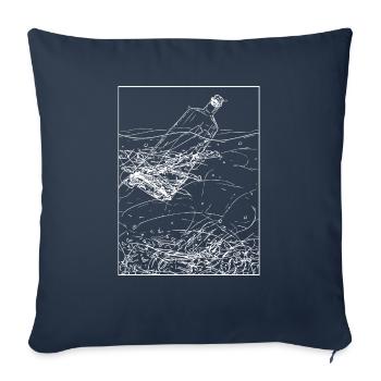 Flaschenpost - Sofakissenbezug 45 x 45 cm - Navy - Vorne