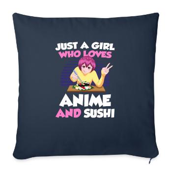 Just A Girl Who Loves Anime And Sushi - Sofa pillowcase 17,3'' x 17,3'' (45 x 45 cm) - navy - Front
