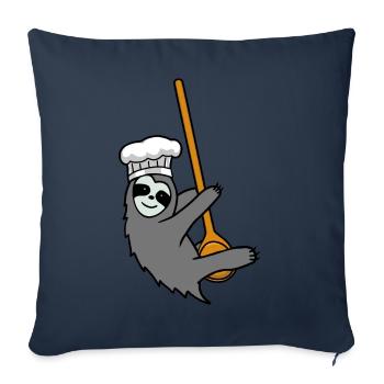 Paresseux cuisine cuisine amateur - Housse de coussin décorative 45 x 45 cm - bleu marine - Devant