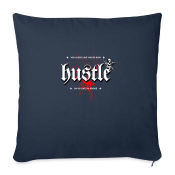 Bouscule-toi dormir comme si tu étais riche Je suis debout comme si j’étais - Housse de coussin décorative 45 x 45 cm - bleu marine - Devant