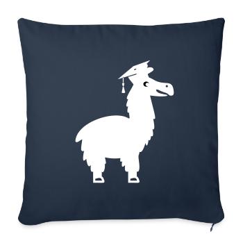 Lama holds a PhD thesis exam doctoral thesis - Sofa pillowcase 17,3'' x 17,3'' (45 x 45 cm) - navy - Front