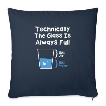 Technically The Glass Is Always Full - Sofa pillowcase 17,3'' x 17,3'' (45 x 45 cm) - navy - Front