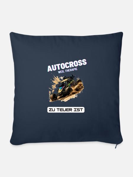 Autocross weil Therapie zu teuer ist - Sofakissenbezug 45 x 45 cm - Navy