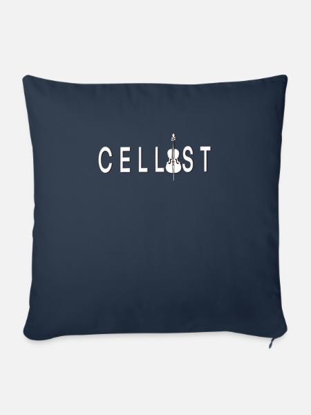 Cellist Schriftzug mit Cello - Sofakissenbezug 45 x 45 cm - Navy