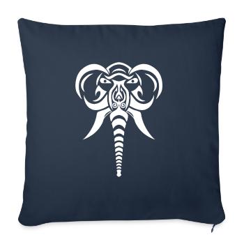 Éléphant blanc - Housse de coussin décorative 45 x 45 cm - bleu marine - Devant