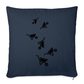 Symbole de brouette - Housse de coussin décorative 45 x 45 cm - bleu marine - Devant