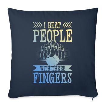 Bowling drôle de dicton - Housse de coussin décorative 45 x 45 cm - bleu marine - Devant