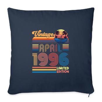 anniversaire Avril 1996 Avril. Avril 1996 Cadeau. - Housse de coussin décorative 45 x 45 cm - bleu marine - Devant