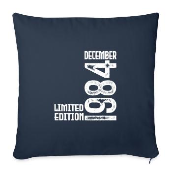 Birthday Gift December 1984. December 1984. - Sofa pillowcase 17,3'' x 17,3'' (45 x 45 cm) - navy - Front