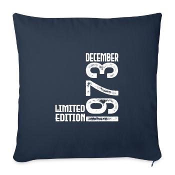 Birthday Gift December 1973. December 1973. - Sofa pillowcase 17,3'' x 17,3'' (45 x 45 cm) - navy - Front