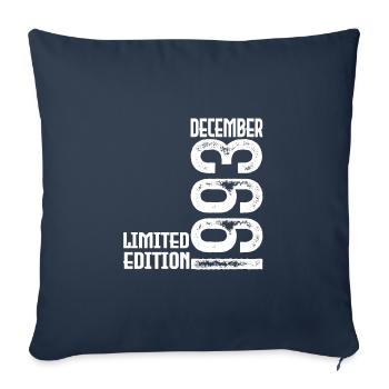 Cadeau Anniversaire Décembre 1993. Decembre 1993. - Housse de coussin décorative 45 x 45 cm - bleu marine - Devant