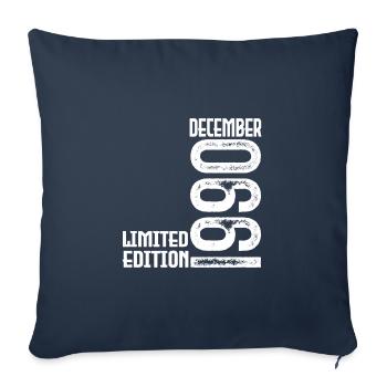 Cadeau Anniversaire Décembre 1990. Decembre 1990. - Housse de coussin décorative 45 x 45 cm - bleu marine - Devant