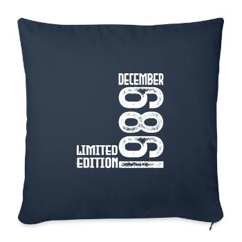 Cadeau Anniversaire Décembre 1989. Decembre 1989. - Housse de coussin décorative 45 x 45 cm - bleu marine - Devant
