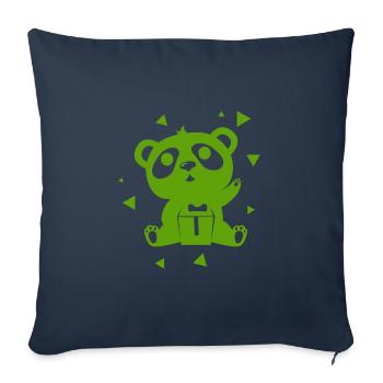 Ours - Panda Forêt Nature Liberté Sauvage - Housse de coussin décorative 45 x 45 cm - bleu marine - Devant