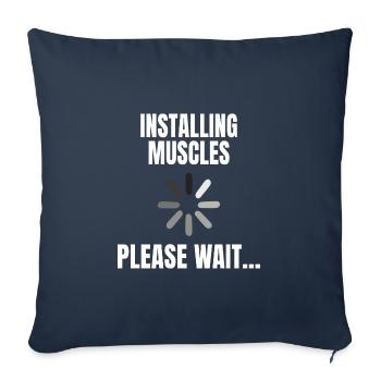 POWERLIFTING: Installing muscles - Sofa pillowcase 17,3'' x 17,3'' (45 x 45 cm) - navy - Front