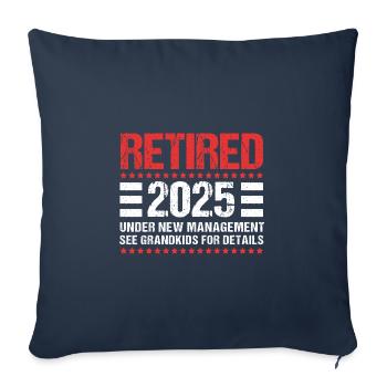 Retraite 2025 Retraité Pension Retraité - Housse de coussin décorative 45 x 45 cm - bleu marine - Devant