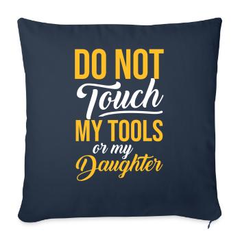 MES OUTILS FILLE - Cadeaux Chemises de citation de père - Housse de coussin décorative 45 x 45 cm - bleu marine - Devant