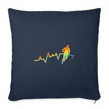 Joueurs de hockey sur gazon Heartbeat Hockey sur gazon - Housse de coussin décorative 45 x 45 cm - bleu marine - Devant