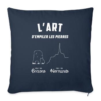 L'art d empiler les pierres - Housse de coussin décorative 45 x 45 cm - bleu marine - Devant