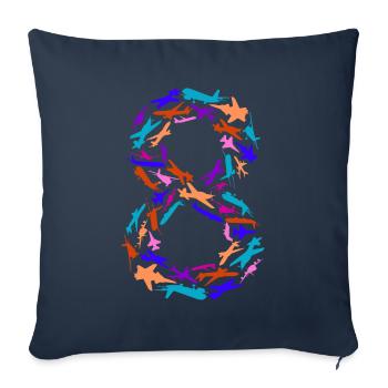 Birthday Boy 8 Years Airplane Airplanes - Sofa pillowcase 17,3'' x 17,3'' (45 x 45 cm) - navy - Front