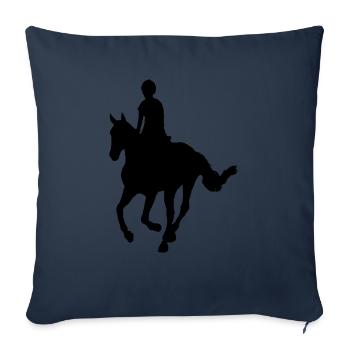 Reiter auf Pferd - Sofakissenbezug 45 x 45 cm - Navy - Vorne