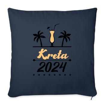 Crète 2024 - Housse de coussin décorative 45 x 45 cm - bleu marine - Devant