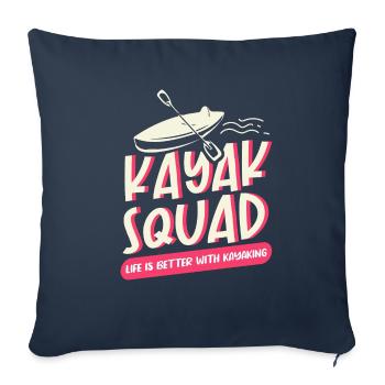 Kayak Squad Canoë-kayak Sports nautiques - Housse de coussin décorative 45 x 45 cm - bleu marine - Devant