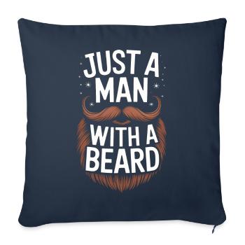 Barbe Moustache Barbu Hommes - Housse de coussin décorative 45 x 45 cm - bleu marine - Devant
